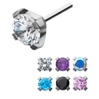 Jewellery Eternal Metal Prong Set Round CZ ASTM F136 Titanium Threadless Piercing Jewellery