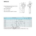 Joint Ball Joints SPOS8EC Heavy Duty Sprint Car Heim Joint Small Stainless Steel Ball Joints