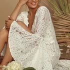 Special design whute embroidery lace fabric wedding dress bridal gown