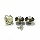 Fashion customized sewing gunmetal alloy metal white shank pearl jeans buttons for coat