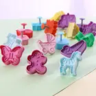 Halloween Christmas Cookie Cutter Set Fondant Plunger Cutters and Molds for Cupcake Cake Topper Decorating Embossing Tools
