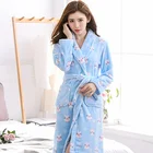 Bathrobe Print Flannel Bathrobe Keep Warm Convenient