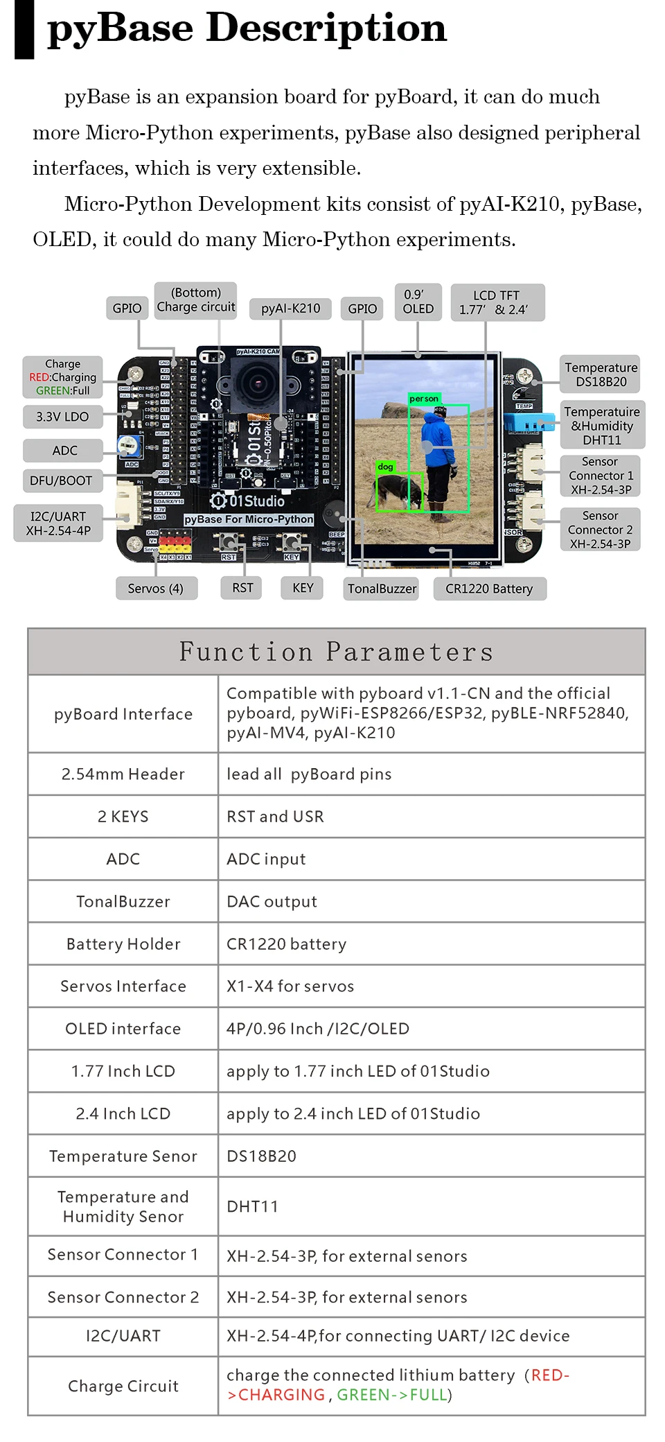 01studio Sipeed Pyai-K210 Development Demo Board - Python AI