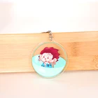 High quality transparent clear customized image shape logo printed cute cartoon anime acrylic keychains