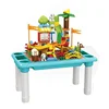 Children Learning Playing Diy Building Blocks Table With 78 large particle and slide car