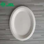 Hot Selling Round Sugarcane Bagasse Plates Oval Plate 10 Inches