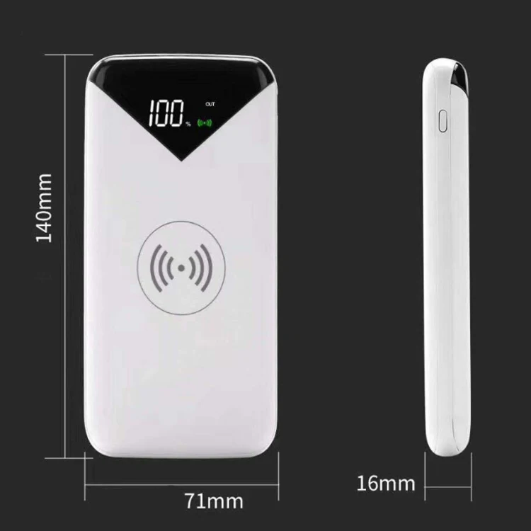 Portable 2 in 1 5W led digital display powerbank charger Qi wireless 8000mAh capacity power bank - ANKUX.COM