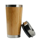 Hot-selling new stainless steel portable water bottle bamboo shell custom logo cup