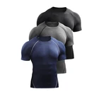 OEM Custom Men's Compression Baselayer Athletic Workout Sport T Shirts Muscle Fitness Gym Dry Fit T Shirts