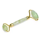 Gift Amazon New Valentines Gift For Girl Glass Handle Rose Quartz Jade Roller With New Metal Gold Color