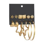 Fashion gold star hoop earrings custom set for women Wholesale N99231