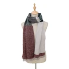 Plaid scarves loop yarn soft winter 100 polyester knitted scarf