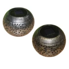 New products Solar Garden decoration pot Outdoor Waterproof Tea Light Solar Metal Tea Light