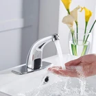 BWE Deck Mounted Solid Brass Auto Touchless Bathroom Sink Faucet with Sensor for Automatic