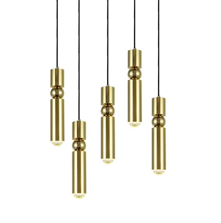 Modern nordic style brass metal gold pendant lamp single hanging light