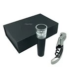 Slim Design Metal Corkscrew Wood Inlay Wine Opener
