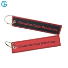 Wholesale Cheap Design Custom Flight Brand Name Logo Embroidery Keychains