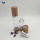 Wooden Airless Bottle For Cosmetic Packaging, Bamboo Airless Pump Bottle 50ml