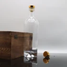 750 ml empty glass bottle of vodka rum clear and transparent can be customized super flint