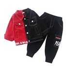 In-Stock Items Boy Clothing Wholesale Fashion 3-5-year-old Boy Cowboy Suit Trousers Sets Kid Clothing Pant Set Coat