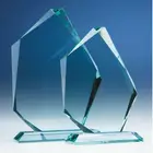 Award For Personalized Jade Clear Crystal Glass Trophy Award Facetted Ice Peak For Engrave