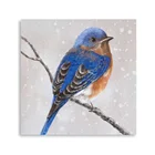 Colour Original Art Blue Bird Home Decor Canvas Painting Acrylic Colour For Painting