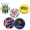 Wholesale no minimum cheap custom made metal tin cartoon character heart plain cat anime button badge with safety pin