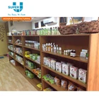 Organic Food Store Shelf Wood Showcase Designs For Food Store
