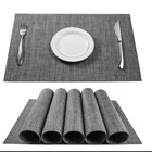 PU Leather Round Red Placemat for Dining Table