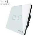 Smartdust 2 Gang rf home automation smart wifi Tuya wall switch light switch work with Google home and Amazon Alexa