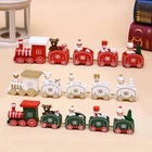 Good Quality Wooden Christmas Train Santa and Snowman Train Festival Xmas Decoration