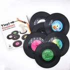 One set non-slip silicone ring vinyl plastic record drinks coaster for table decoration Factory in stock low MOQ