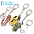 Unique design personalized custom logo 3d metal charm multi tool enamel epoxy customised automotive keyholder keyring