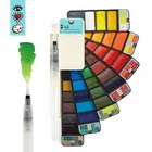 Set Paint Watercolor 42 Watercolors Set with Portable Solid Paint for Field Sketch Outdoor Painting