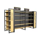Wholesale convenience wood steel shop gondola store equipment racks shelving