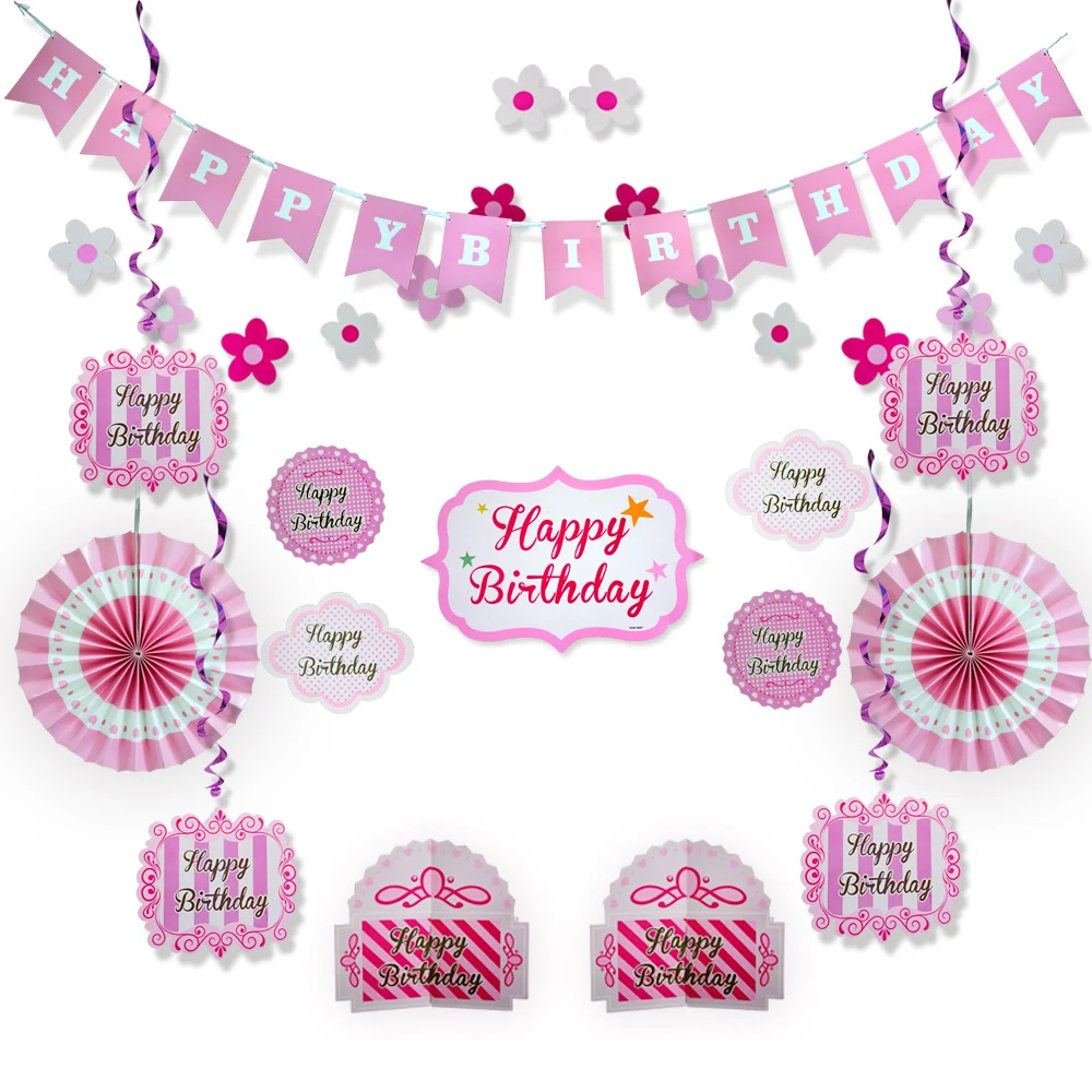 pink theme garland hanging tissue paper garland for party