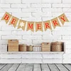 Be Merry Christmas Banner Home Party Supplies Christmas Burlap Pull The Flag Snowflake Pattern Christmas Decoration