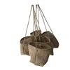 New style custom printed square bottom burlap hemp jute tote bag with natural handle