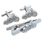 Best Quality Custom bus Tie bar Cufflinks set Motorcycle Cuff links & tie clips with Custom Logo