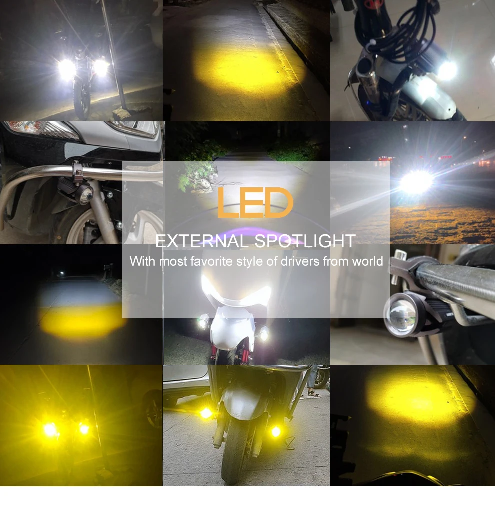 Dual Color Bi Led Motorcycle Fog Driving Light Lm Others Lighting