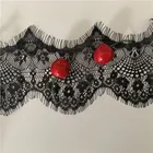 E1102 9.5cm Black French Nylon eyelash lace Chantilly Lace Trim For Lingerie