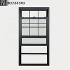 Standard American style black aluminum double hung windows