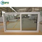 AS2047 Office Temper UPVC Slide White Color Glass Window Design