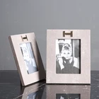 Popular decorative 21*26cm Vintage Desktop Table Single Opening Leather Picture Photo Frame