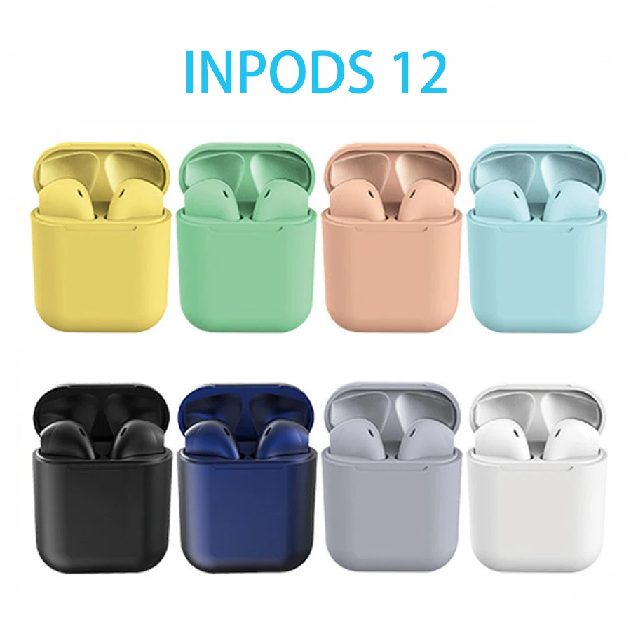 Macaron Headphone Inpods 12 i12 Frosted Matte Touch Feeling Tws Wireless Earphone For iPhone 11 Pro Android Earbuds Stereo - ANKUX.COM