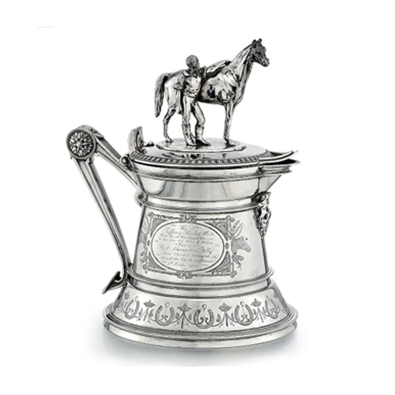 Custom made prata original do metal troféu de corridas de cavalos