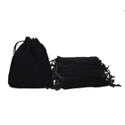 Custom Logo Small Black Velvet Jewelry packaging Pouch Bag For Earring Rings In Stock