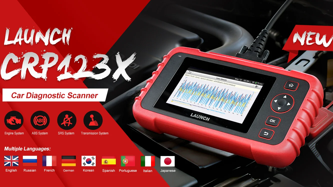 Launch Crp123x Obd2 Scanner Automotive For Engine Transmission Abs Srs