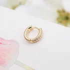 2020 New Hot Sale 14k Gold Geometric Earrings Zircon-encrusted Jewelry Accessories Round Huggie Earrings Hoop Earrings
