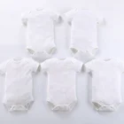 Unisex Baby 5-Pack Short-Sleeve plain White romper bodysuit